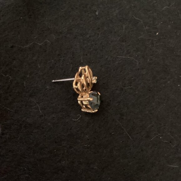 Heart Cut Blue Topaz Stud Earrings - Picture 3 of 3